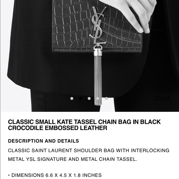 Saint Laurent croc embossed small Kate tassel bag. - Picture 8 of 8
